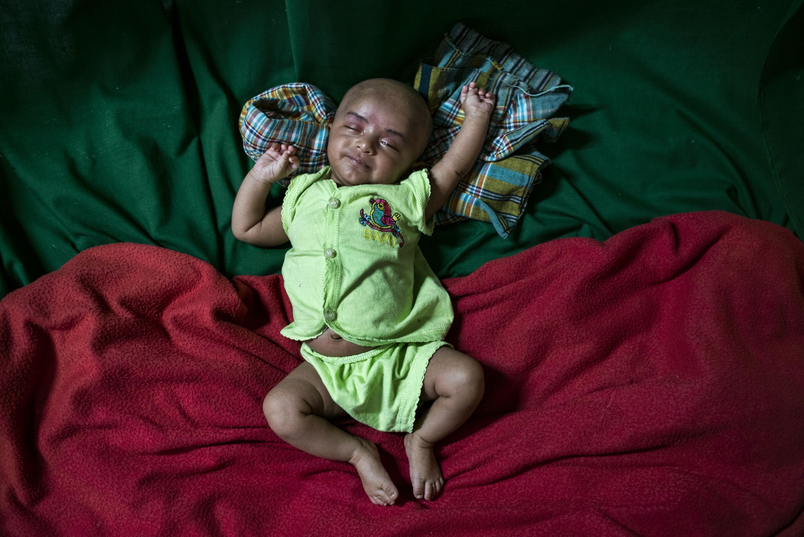 Rajiya* (name changed) was born in a Save the Children clinic. Her mother, a Rohingya from Myanmar, fled violence against the Muslim minority to the Kutupalong camp in Bangladesh.